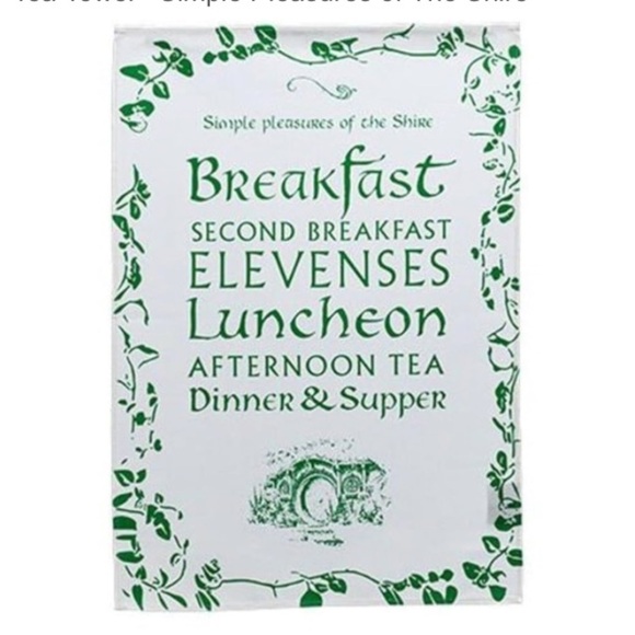 Weta Workshop Tea Towel NWT Simple Pleasures of The Shire Lord Of The Rings Gift - Picture 2 of 14